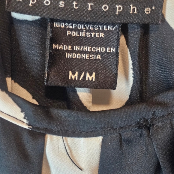 Apostrophe women's white/black polka-dot sleeveless scoop neck top size M - Picture 4 of 5